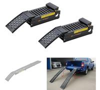 KATSU Tools Paquete de 2 rampas plegables de acero 2 en 1, rampa de carga resistente de doble propósito, 200 x 23 x 5 cm, carga máxima de 500 kg, portátil, ideal para motocicletas, tractores