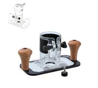 KATSU Tools Placa base de recortadora, aleación de aluminio, base de inmersión de plástico para carpintería con goma, mango de madera, para fresadoras de madera eléctricas o inalámbricas