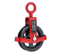KATSU Tools - Rueda de grúa de 125 mm con cáncamo giratorio para andamios, polea de elevación, rueda manual de alta resistencia, polea de cuerda 182141