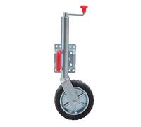 KATSU Tools Rueda Jockey 48 mm con Abrazadera - Capacidad 900 kg, Rueda Maciza 10", Acero Galvanizado, Rueda de Soporte para Remolque, Caravana y Trailer
