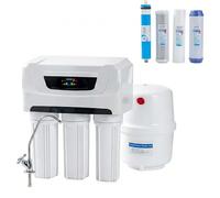 KATSU Tools Sistema de filtración de agua potable por ósmosis inversa debajo del fregadero de 5 etapas, pantalla LED, descarga automática, bomba 50GPD, modelo 150216