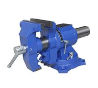 KATSU Tornillo de Banco de 4" 100mm, Abrazadera de Mesa de Banco de Trabajo con Base Giratoria de 360 Grados, Multiusos y Resistente para Mecánicos e Ingenieros 402364