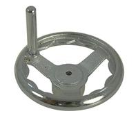 KATSU Volante de Hierro Fundido 6" con Mango Giratorio, Rueda de Mano de Torno CNC para Fresadora Soldadura Contrapunto Recambios y Máquina para Trabajar la Madera