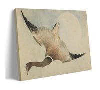 Katsushika Hokusai-Goose Flying in Front of The Moon - Póster de pared en lienzo, impresiones fotográficas, pinturas para decoración del hogar, 50 x 75 cm