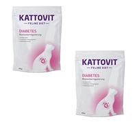 Kattovit Diabetes Peso | Paquete Doble | 2 x 400 g | Alimento seco para Gatos | para Ayudar a Reducir el sobrepeso