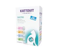 KATTOVIT - Gastro Multipack Comida húmeda para Gatos | para apoyar el Sistema gastrointestinal | Pienso Completo dietético en Bolsa Fresca para Gatos Adultos | 5 x 12 x 85 g