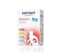Kattovit Kidney/Renal Multipack | 12 x 85 g | Alimento dietético Completo para Gatos con 4 sabores Diferentes en una Bolsa Fresca | para apoyar la función renal