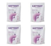 Kattovit Sensitive | Paquete de 4 | 4 x 400 g | Alimento dietético Completo para Gatos | Puede Ayudar a Reducir los síntomas de intolerancia a los Ingredientes y nutrientes