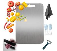 Katuchef Cutting Board, Katuchef Titanium Cutting Board for Kitchen,Metal Kitchen Utensils and Gadgets for Cutting Vegetables Fruit Meat, Non Stick,Non Slip,Dishwasher Safe (34 x 23 cm)