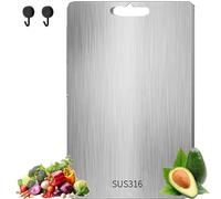 Katuchef Titanium Cutting Board for Kitchen, 2025 New Double Sided 100% Pure Titanium Thickened Food-Grade Cutting Board for Meat Fruit Vegetable Kitchen Cooking,Easy To Clean and Store (SUS316-XS)