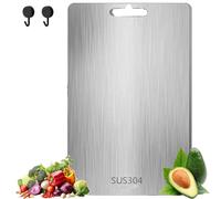 Katuchef Titanium Cutting Board for Kitchen, 2025 New Double Sided 100% Pure Titanium Thickened Food-Grade Cutting Board for Meat Fruit Vegetable Kitchen Cooking,Easy To Clean and Store (SUS304-L)