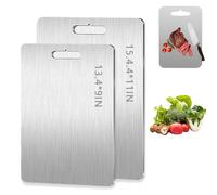 Katuchef Titanium Cutting Board,Katu Chef Titanium Cutting Board for Kitchen,Pure Titaniumm Cutting Boardd,Double-Sided Stainless Steel Boards for Meat,Vegetables (M+L)