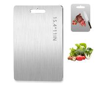 Katuchef Titanium Cutting Board,Katu Chef Titanium Cutting Board for Kitchen,Pure Titaniumm Cutting Boardd,Double-Sided Stainless Steel Boards for Meat,Vegetables (L)