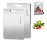 Katuchef Titanium Cutting Board,Katu Chef Titanium Cutting Board for Kitchen,Pure Titaniumm Cutting Boardd,Double-Sided Stainless Steel Boards for Meat,Vegetables (S+L)
