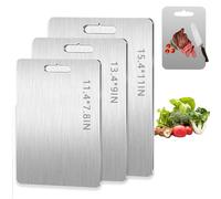 Katuchef Titanium Cutting Board,Katu Chef Titanium Cutting Board for Kitchen,Pure Titaniumm Cutting Boardd,Double-Sided Stainless Steel Boards for Meat,Vegetables (S+M +L)