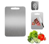 Katuchif Titanium Chopping Board,Pure Titanium Chopping Board for Kitchen,No More Microplastics，Knife-Friendly，Double Sided & Easy To Clean (Small)