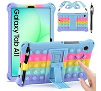 KATUMO Funda para Samsung Galaxy Tab A11/A9 8,7 Pulgadas 2025 SM-X117 | SM-X110/SM-X115 Silicona a Prueba Funda Niños para Tableta con Soporte Plegable Cinturón de Hombro y Pluma Táctil
