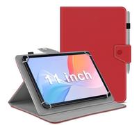 KATUMO Funda Universal para Tablet 11 Pulgadas, Cuero PU Funda Delgada para DOOGEE Tab A9 Pro/U11/T30S/RUSHAR M90/GOODTEL G9/Zenva T90/FASTWD/TABWEE Tablet 11 Pulgadas（Rojo）
