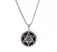 KaTunn Collar Hombre, Colgante Hombre, estilo mistico, cordon cuero, caucho, Unisex, Moda Hombre y Mujer, Joven, Regalo (Estrella 6 puntas)