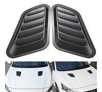 KaTur 1 par de capó universal de ABS decorativo para el flujo de aire para coche, cubierta de ventilación (fibra de carbono)