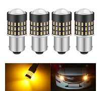 KATUR 1156 BA15S Bombilla de luz de LED 3014 54 Conjuntos de Chips de 650 lúmenes Reemplazar para la señal de Giro Respaldo Luces de Freno de Cola de Freno inversas, ámbar (Paquete de 4)