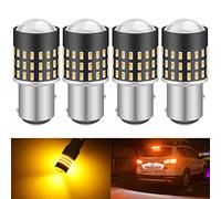 KATUR 1157 BAY15D Bombilla de luz 3014 54 Conjuntos de Chips de 650 lúmenes Reemplazar para la señal de Giro Respaldo Luces de Freno de Cola de Freno inversas, ámbar (Paquete de 4)