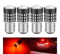 KATUR 1157 BAY15D Bombilla de luz LED 3014 54 Conjuntos de Chips de 650 lúmenes Reemplazar para la señal de Giro Respaldo Luces de Freno de Cola de Freno inversas, Rojo Brillante (Paquete de 4)