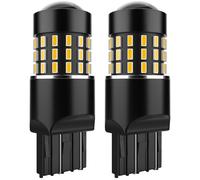 KATUR 7440 7443 7444 992 Bombilla de luz LED 3014 54 Conjuntos de Chips de 650 lúmenes Reemplace para respaldar la señal de Giro Luces de Freno de Freno de Cola de Marcha atrás, ámbar (Paquete de 2)