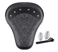 KATUR Asiento De Cuero SintéTico Delgado para Motocicleta Cubierta De Montaje De Diamante Negro CojíN para La MayoríA De Los Pasajeros Individuales Harley Sportster Bobber Chopper Custom
