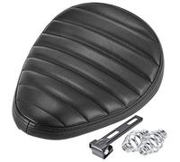 KATUR Asiento Trasero de la Motocicleta Negro Solo Pad Saddle Superficie de la Banda de Cuero Cojín Impermeable con Soporte Muelle para Harley Yamaha Custom Bobber Chopper