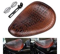 KATUR Asiento universal de piel de cocodrilo para motocicleta, compatible con Harley/Honda/Yamaha/Kawasaki, color marrón