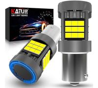 KATUR Bombilla 1156 BAU15S LED, Canbus 500% Brillo 3000LM 6000K Blanco Xenón con Ventilador 7507 PY21W LED Luces de Marcha Atrás Luces Intermitentes Luces de Freno, 2PCS