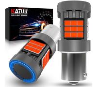 KATUR Bombilla 1156 BAU15S LED, Canbus 500% Brillo 3000LM Rojo Brillante con Ventilador 7507 PY21W LED Luces de Freno, 2PCS