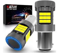 KATUR Bombilla 1157 BAY15D LED, Canbus 500% Brillo 3000LM 6000K Blanco Xenón con Ventilador P21/5W 1157A 1157NA LED Luces de Circulación Diurna Intermitentes Freno, 2PCS