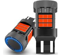 KATUR Bombilla 7443 T20 LED, Canbus 500% Brillo 3000LM Rojo Brillante con Ventilador W21/5W 992 7443A LED Luces de Freno, 2PCS