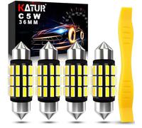KATUR Bombilla C5W LED Canbus, 36mm 1.42'' Festoon LED, 12V 24V 6000K 6418 6461 6486X 6411 6418 6451 Iluminación Interior Coche Techo Maletero Cortesía, Pack de 4
