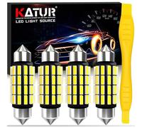 KATUR Bombilla C5W LED Canbus, 39mm 1.54'' Festoon LED, 12V 24V 6000K 6411 6413 6423 6461 DE3425 DE3423 Iluminación Interior Coche Techo Maletero Cortesía, Pack de 4