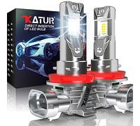 KATUR Bombilla H11 LED 16000LM 6000K Blanco, Bombilla LED H11 H8 H9 Para Faros De Coche 500% Brillo Sin Ventilador Mini Tamaño Plug And Play Kit De Conversión Halógeno Reemplazo, Paquete De 2