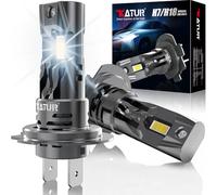 KATUR Bombilla H7 LED 20000LM +400% luz, 6000 K, color blanco, antierror, extremadamente brillante, 100 W, bombilla H7 LED para coche(paquete de 2)