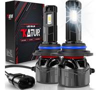 KATUR Bombilla HIR2 LED 120W 30000LM, 700% Brillo Bombillas HIR2 LED 6000K Xenon Blanco Plug and Play Mini Tamaño 1:1 Alta Eficiencia Sistema de Refrigeración Bombilla LED 9012 HIR2, 2 Piezas