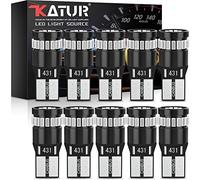 KATUR Bombilla LED 194 168 2825 W5W T10 24-SMD 3014 Conjuntos De Chips Bombilla LED Canbus Sin Errores para El Domo del Automóvil Mapa De Cortesía Puerta Luces De Matrícula (10 Piezas, Ultra Azul)
