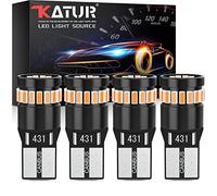 KATUR Bombilla LED 194 168 2825 W5W T10 24-SMD 3014 Conjuntos De Chips Bombilla LED Canbus Sin Errores para El Domo del Automóvil Mapa De Cortesía Puerta Luces De Matrícula (4 Piezas, Ámbar Amarillo)
