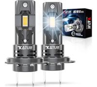 KATUR Bombilla LED H7 para faros delanteros 30000LM, Bombilla LED H7 Xenon Blanca 6000K mejorada, inalámbrica, tamaño mini, Plug and Play, paquete de 2