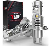 KATUR Bombillas H4 LED 30000LM, 800% Brillo 6000K Blanco Xenón Tamaño Mini 1:1 Enchufar y Listo Bombillas LED 9003 HB2 Hi/Lo con Lente de Proyector, Paquete de 2