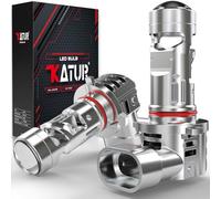 KATUR Bombillas HB4 LED 30000LM, 800% Brillo 6000K Blanco Xenón Tamaño Mini 1:1 Enchufar y Listo Bombillas LED 9006 con Lente de Proyector, Paquete de 2