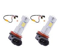 KaTur H11 H8 DRL Reemplazo de luz antiniebla Led Conducción de automóviles Luces de circulación diurna Xenón blanco 6000K 80W con decodificador de Canbus Error libre 50W 8ohm Carga Resistores Arnés
