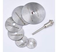 KATUR HSS - Juego de 7 mini hojas de sierra circular de 22/25/32/35/44/50 mm de diámetro con vástago de 5 cm para máquina de rectificar eléctrica, herramienta giratoria