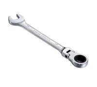 KATUR Llave de Carraca Combinada 17mm, Llave de Carraca con Cabeza Flexible, Diseño Industrial de Doble Uso, Herramienta Profesional Métrica de Acero Cromo Vanadio