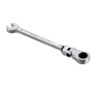 KATUR Llave de Carraca Combinada 6mm, Llave de Carraca con Cabeza Flexible, Diseño Industrial de Doble Uso, Herramienta Profesional Métrica de Acero Cromo Vanadio