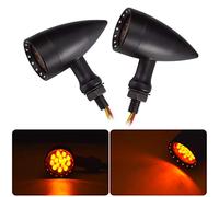 KATUR Motocicleta negro bala delantera trasera señal de giro luz antiniebla indicadores luz de parada para Harley motocicleta Cruiser Chopper Bobber
